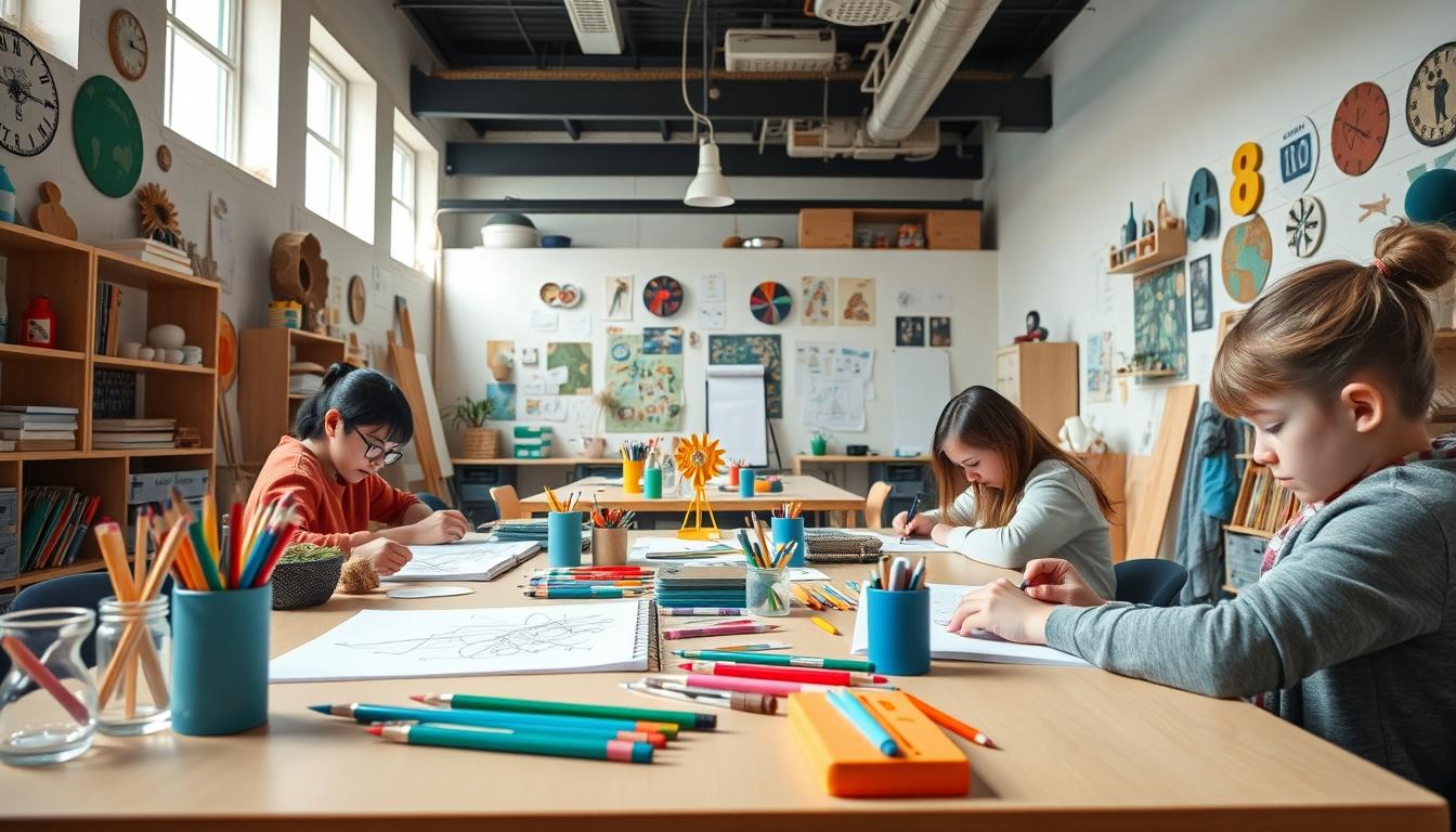 Students working in research laboratory